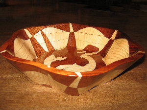 Orca, decorative wooden bowl, side view