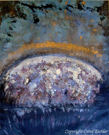Moon Rising, Mixed Media painting