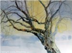 Tree in Winter, watercolor painting